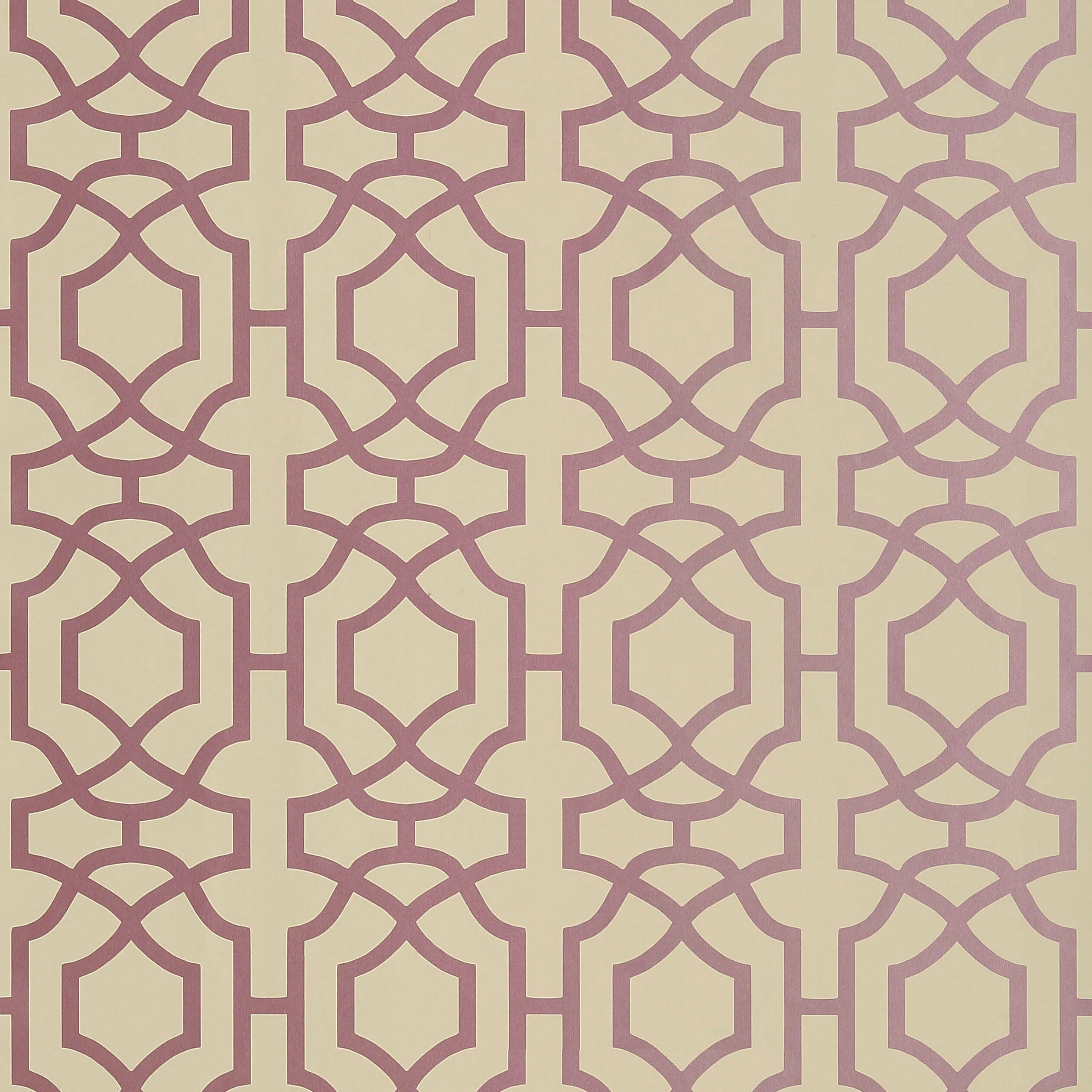 Thibaut Alston Trellis in Metallic Plum on Beige (T13028)