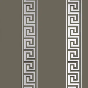 Thibaut Andreas Stripe in Metallic Silver on Charcoal (T14245)