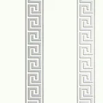 T14244 | Andreas Stripe - Metallic Silver on White Thibaut Andreas Stripe in Metallic Silver on White (T14244)
