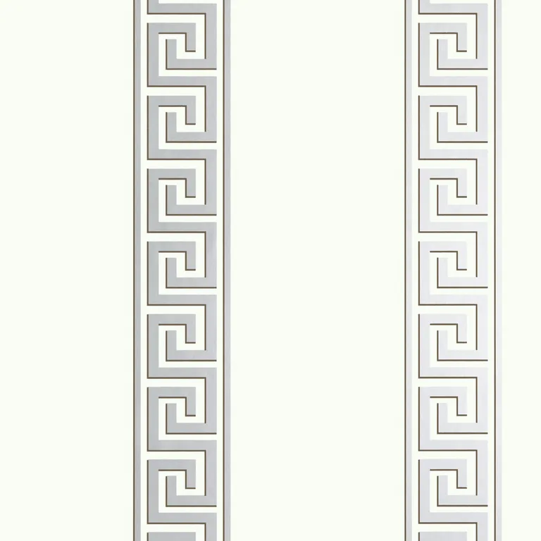 Thibaut Andreas Stripe in Metallic Silver on White (T14244)
