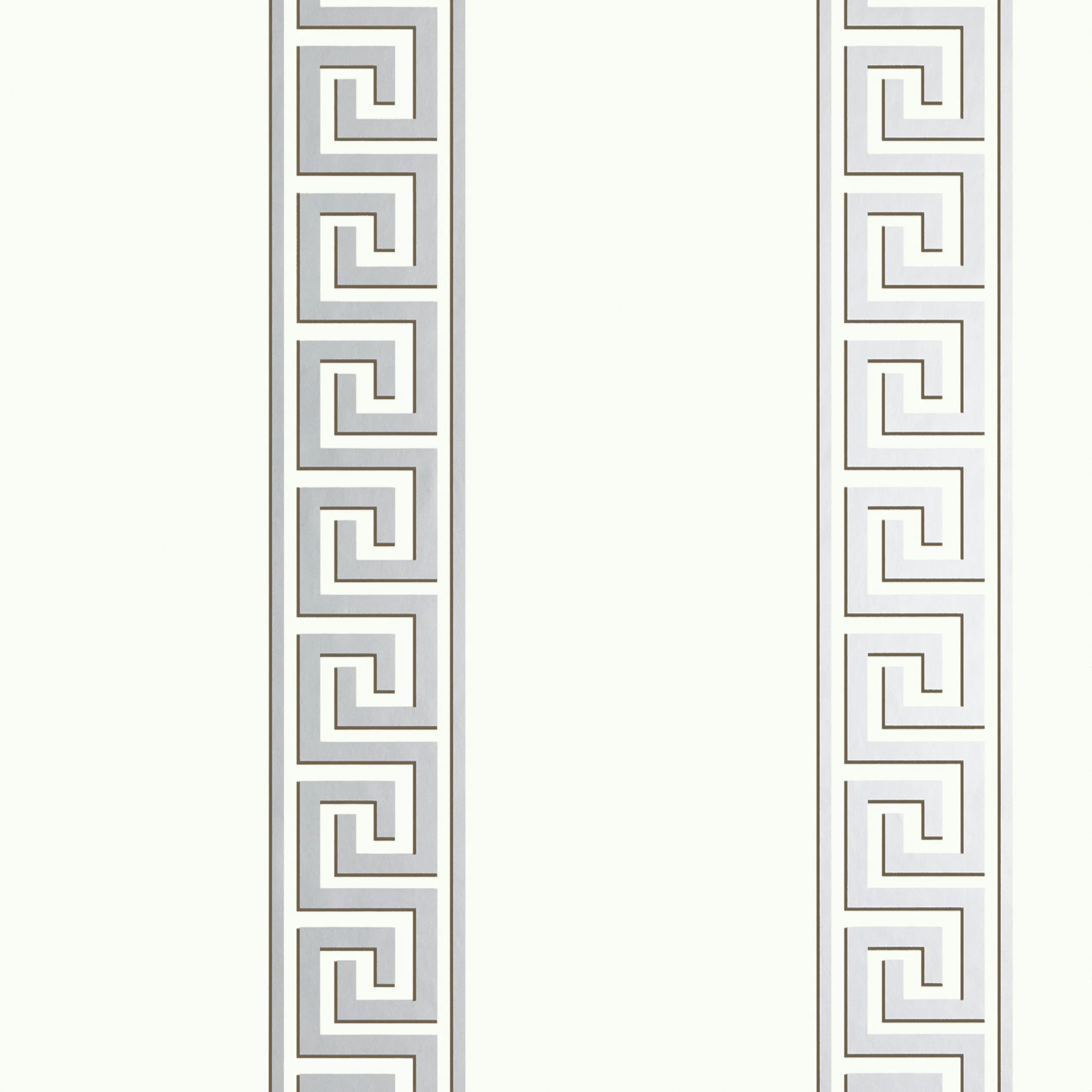 T14244 | Andreas Stripe – Metallic Silver on White