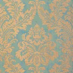 Thibaut Argentina Damask in Metallic Gold on Blue (T6870)