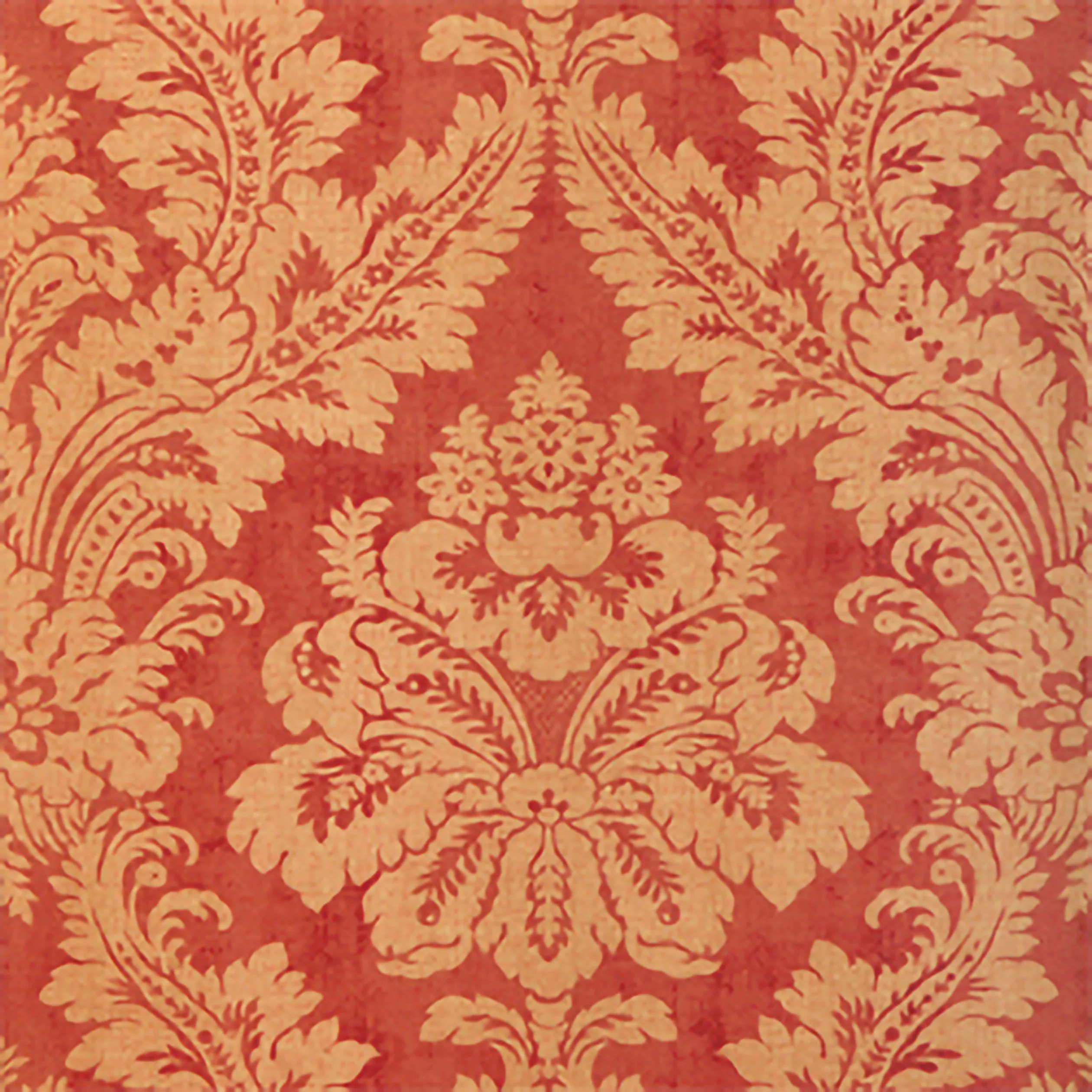 Thibaut Argentina Damask in Metallic Gold on Red (T6872)