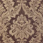Thibaut Argentina Damask in Metallic on Dark Brown (T6876)