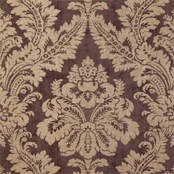 Thibaut Argentina Damask in Metallic on Dark Brown (T6876)