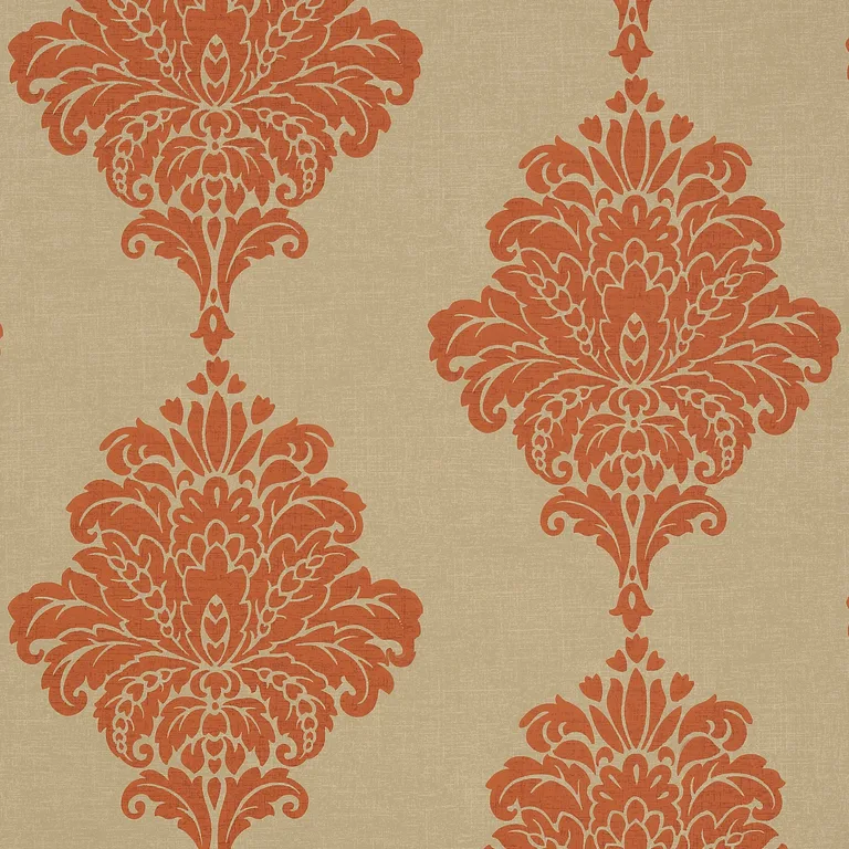 Thibaut Arturo Damask in Orange (T13013)
