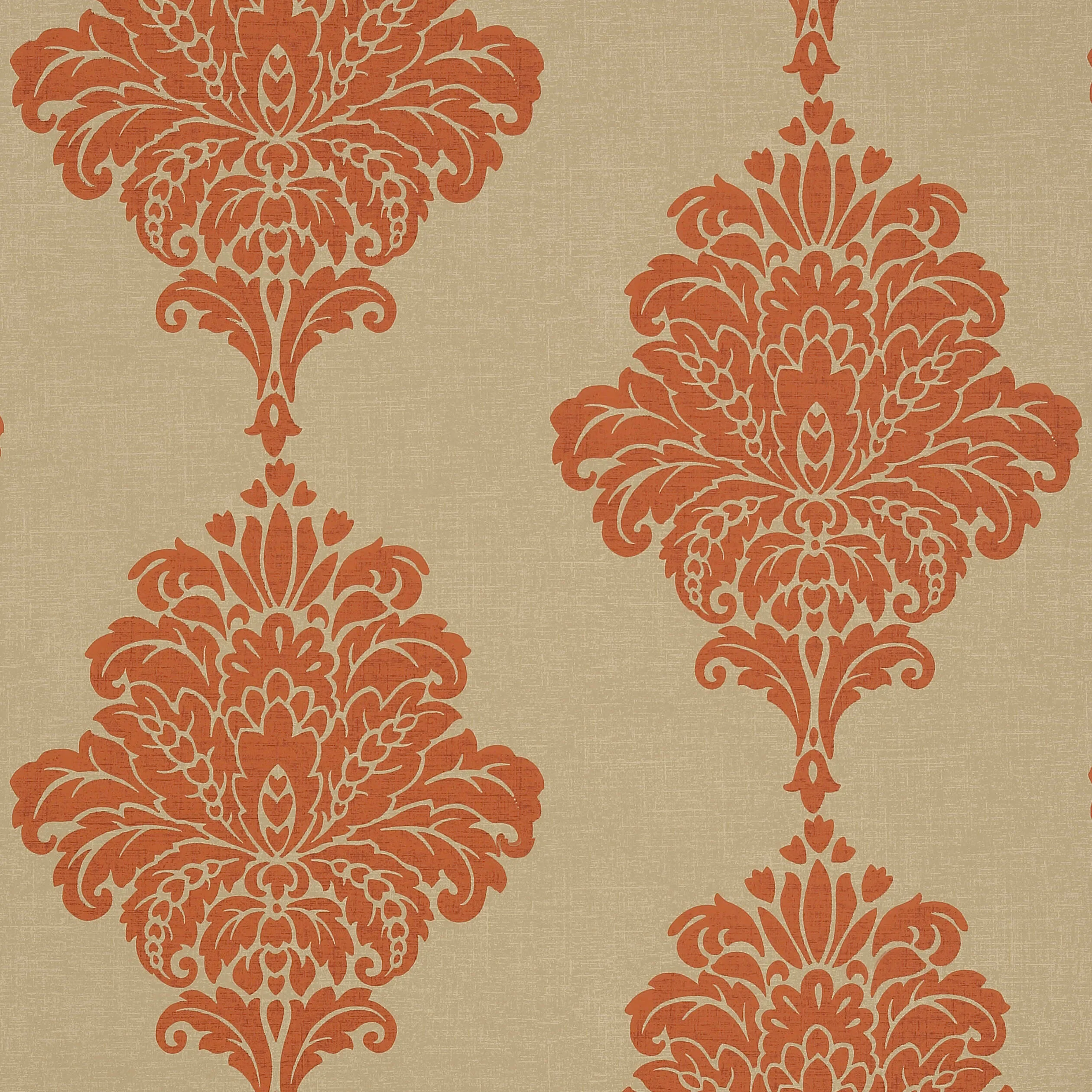 Thibaut Arturo Damask in Orange (T13013)
