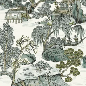 Thibaut Asian Scenic in Grey (T75463)