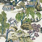 Thibaut Asian Scenic in Purple and Blue (T75459)