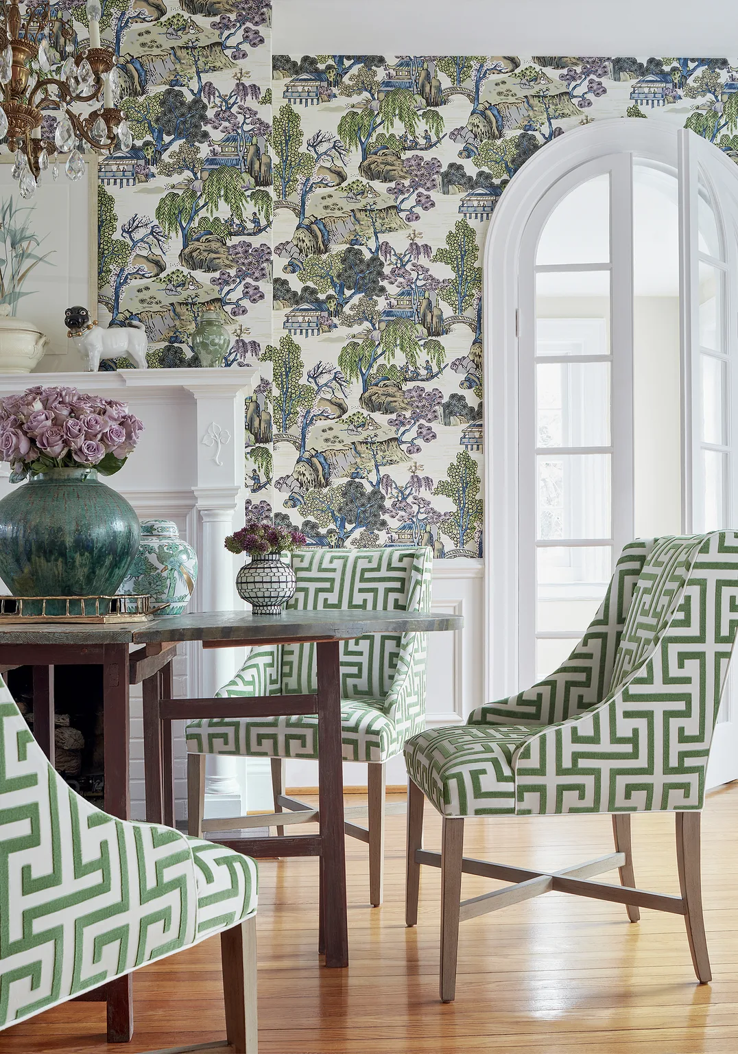 Thibaut Asian Scenic in Purple and Blue (T75459)