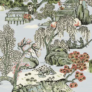 Thibaut Asian Scenic in Robin's Egg (T75460)