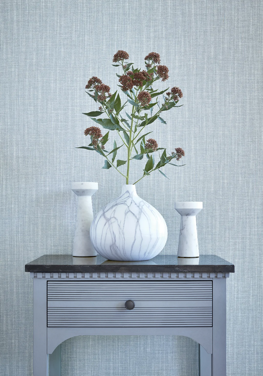 Thibaut Baldwin Herringbone in Blue (T4062)