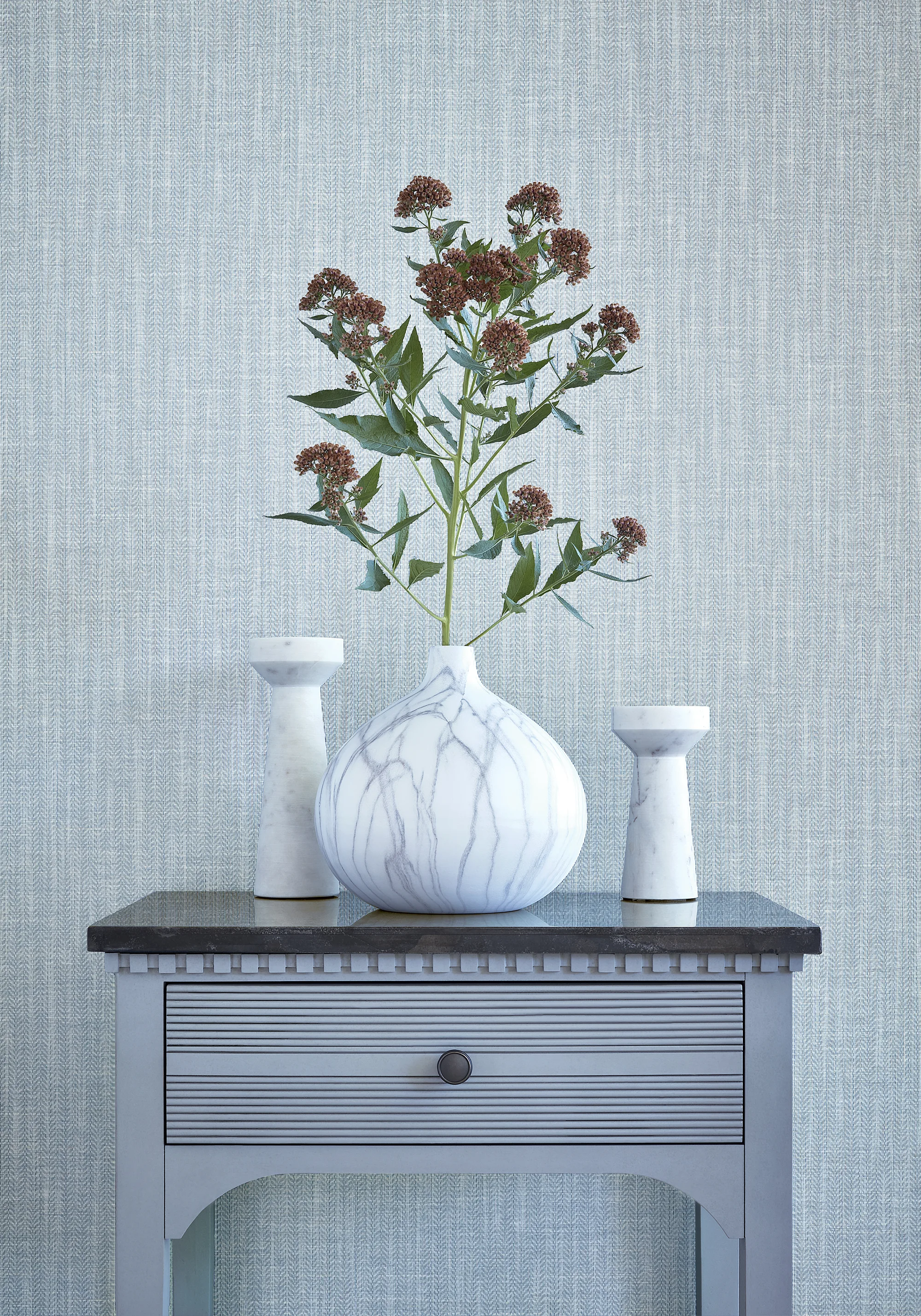 Thibaut Baldwin Herringbone in Blue (T4062)
