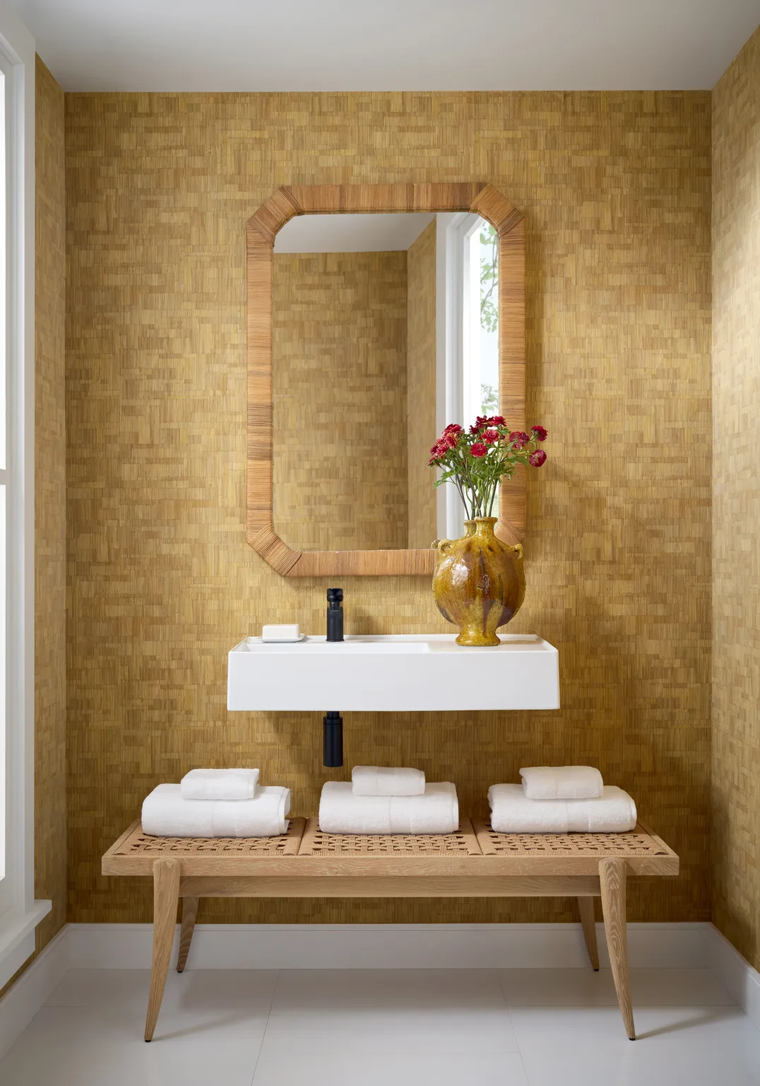 Thibaut Bamboo Mosaic in Natural (T41022)