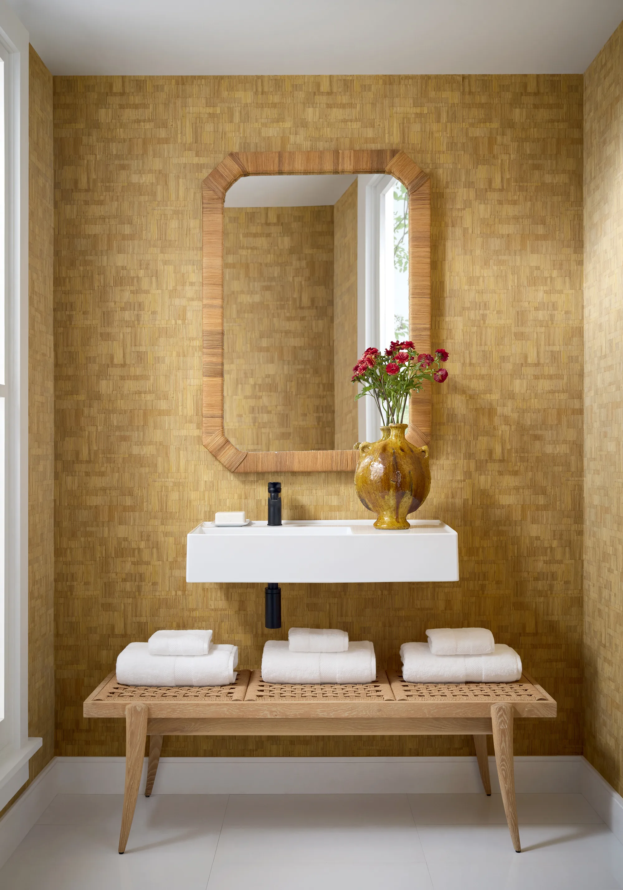 Thibaut Bamboo Mosaic in Natural (T41022)