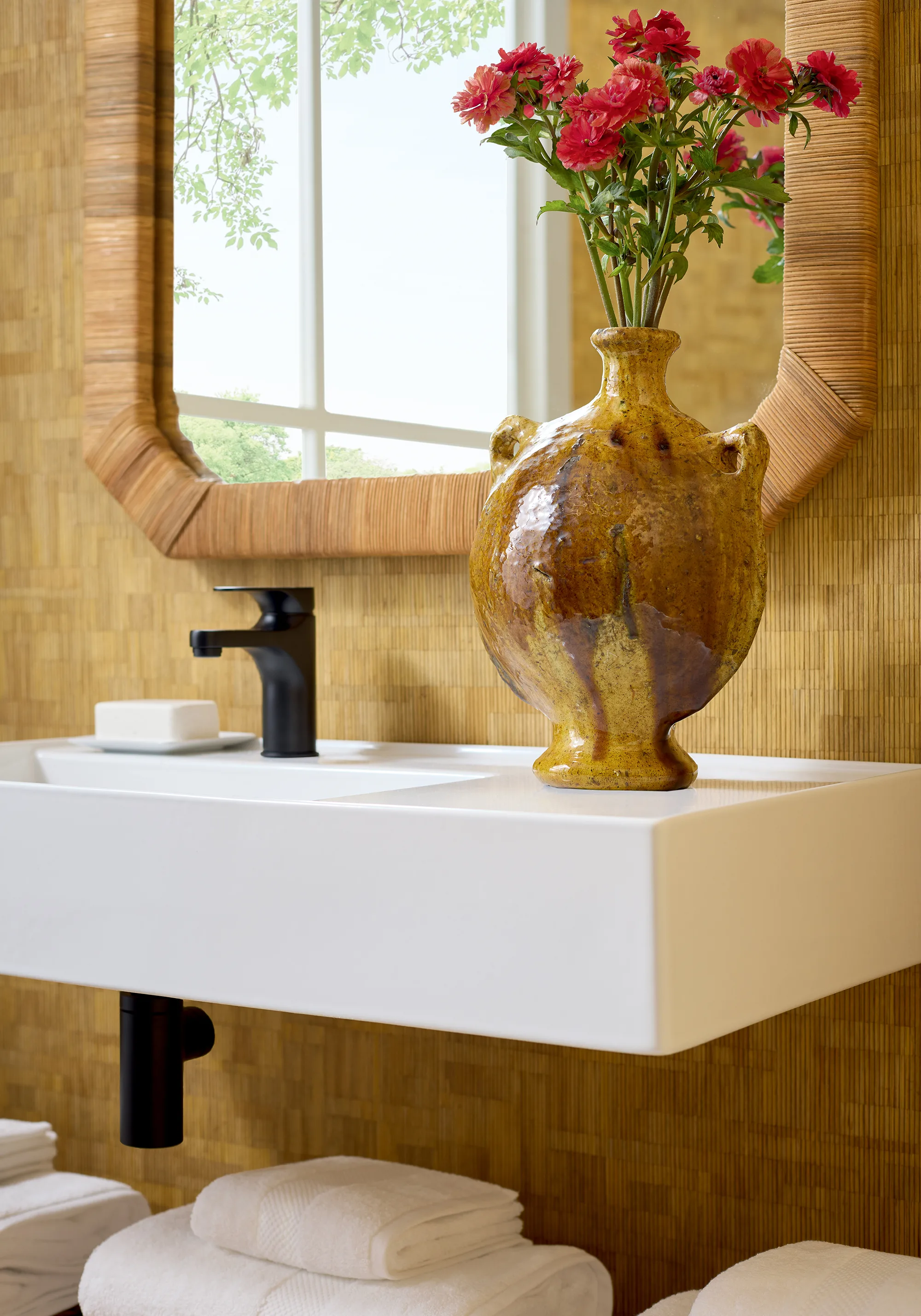 T41022 | Bamboo Mosaic - Natural Thibaut Bamboo Mosaic in Natural (T41022)