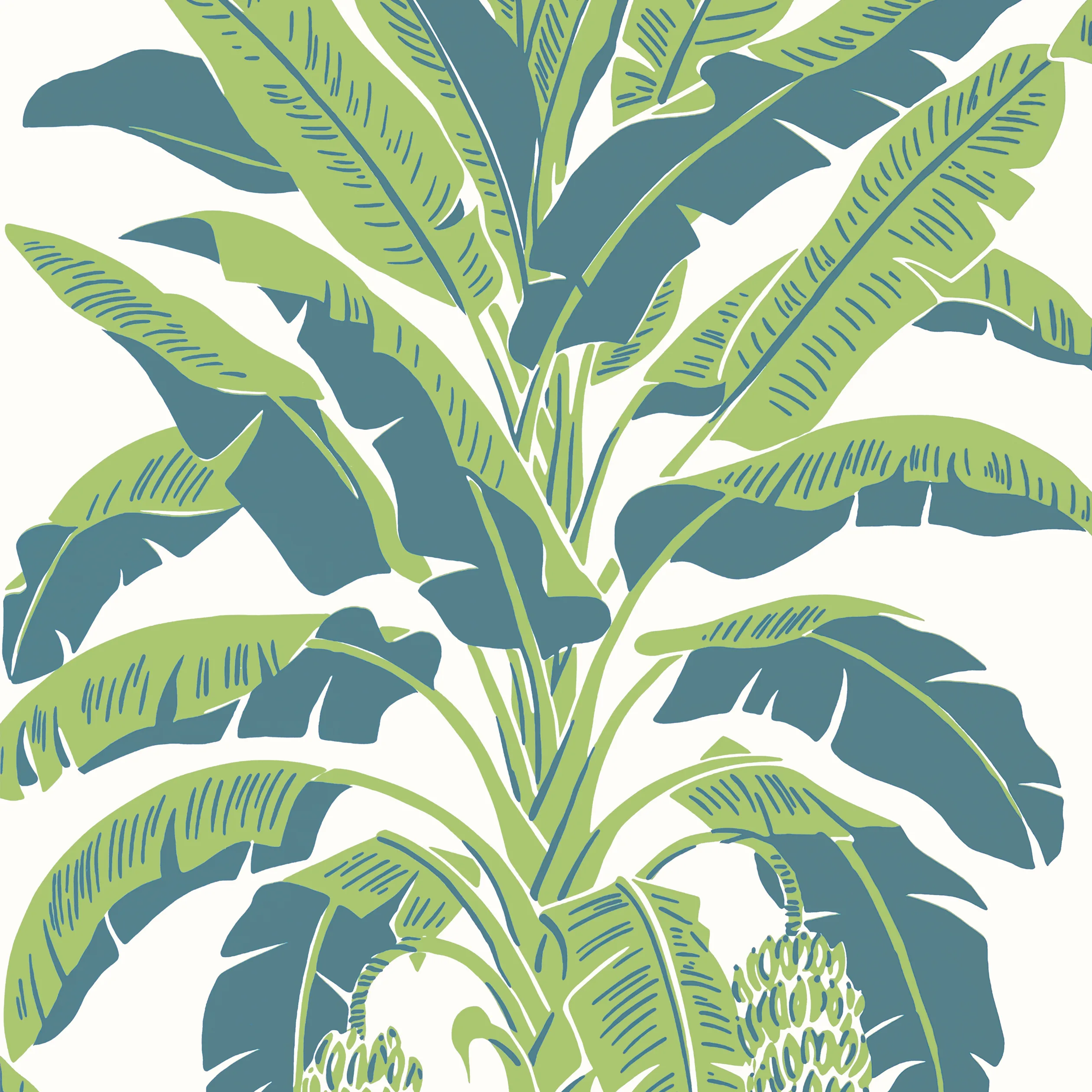Thibaut Banana Tree in Green and Blue (T13918)