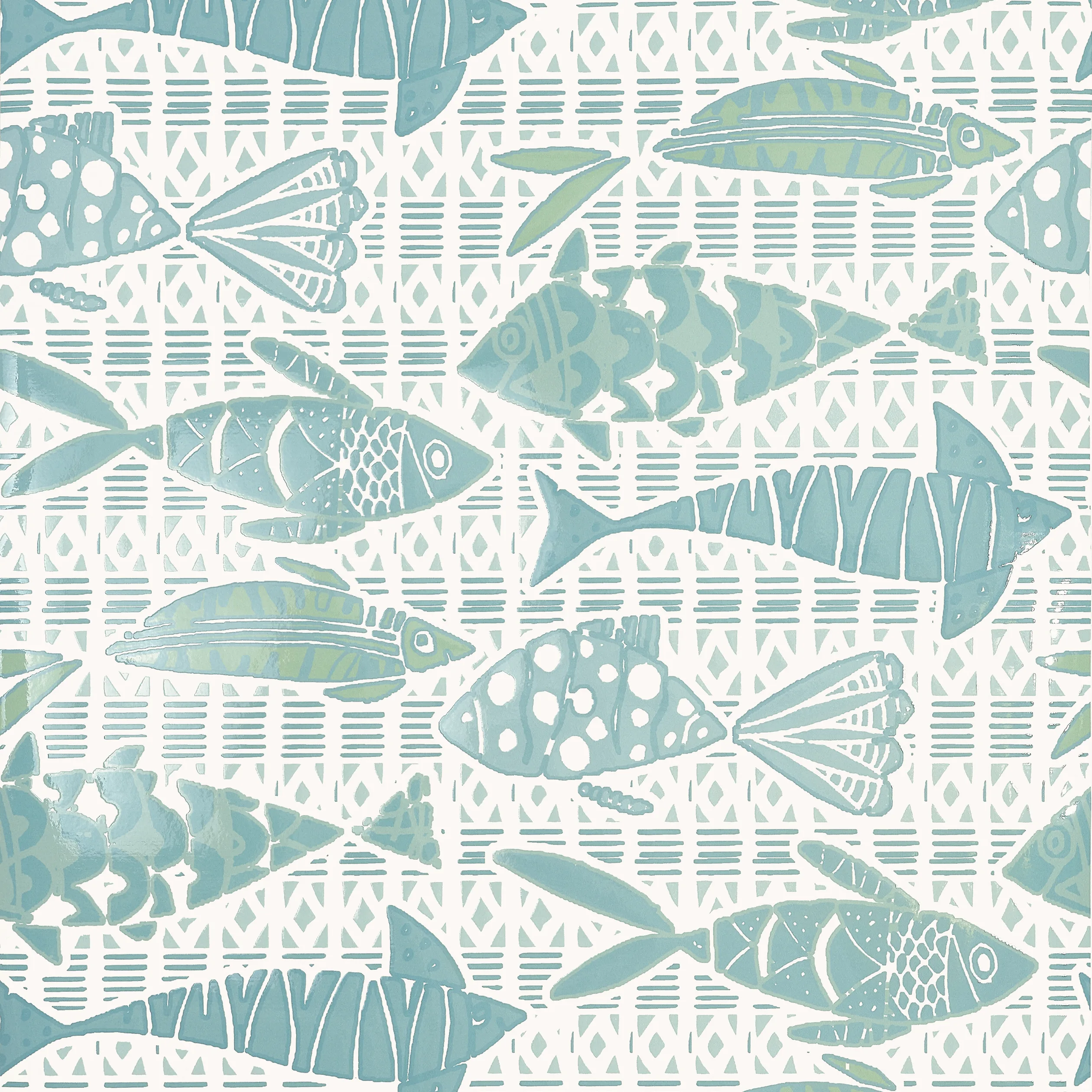 Thibaut Batik Fish in Spa Blue (T15871)