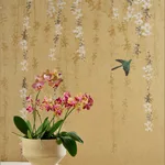 TM24452 | Blossom Mural - Gold Thibaut Blossom Mural in Gold (TM24452)