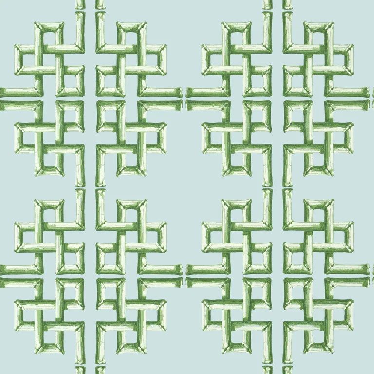 Thibaut Boca Bamboo in Green and Blue (T13903)