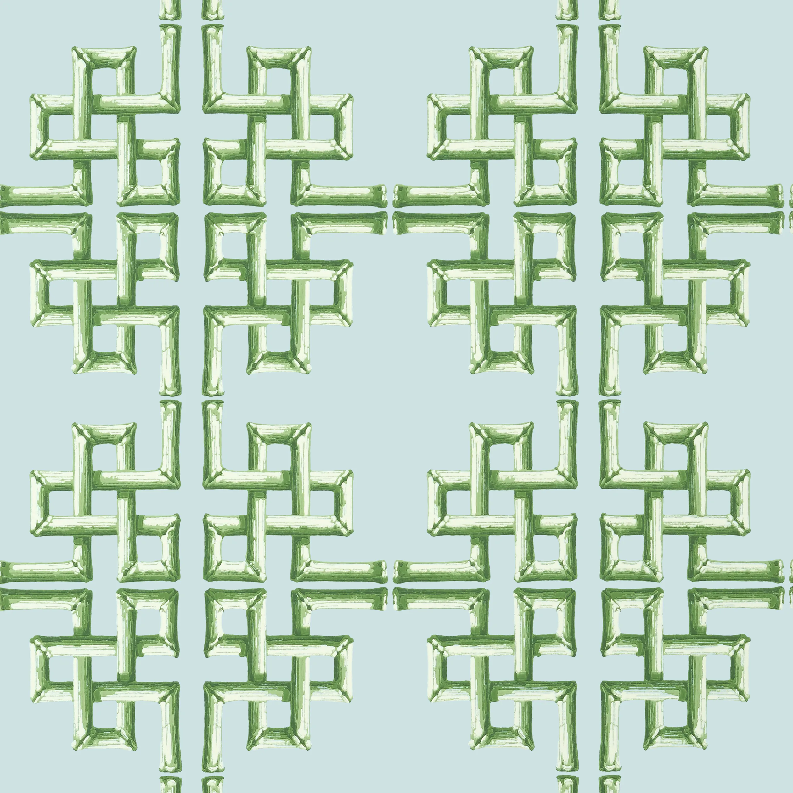 Thibaut Boca Bamboo in Green and Blue (T13903)