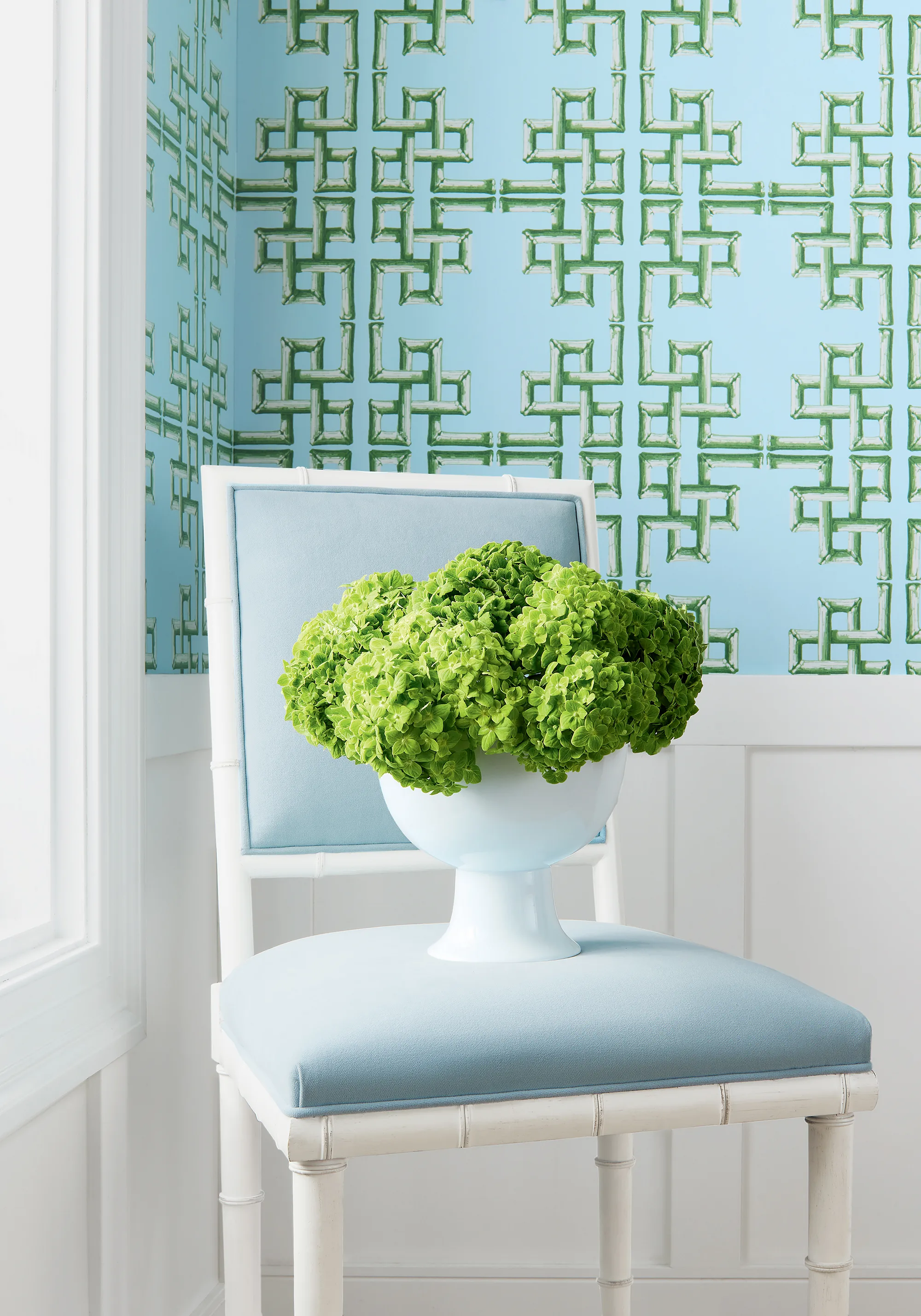 T13903 | Boca Bamboo - Green and Blue Thibaut Boca Bamboo in Green and Blue (T13903)