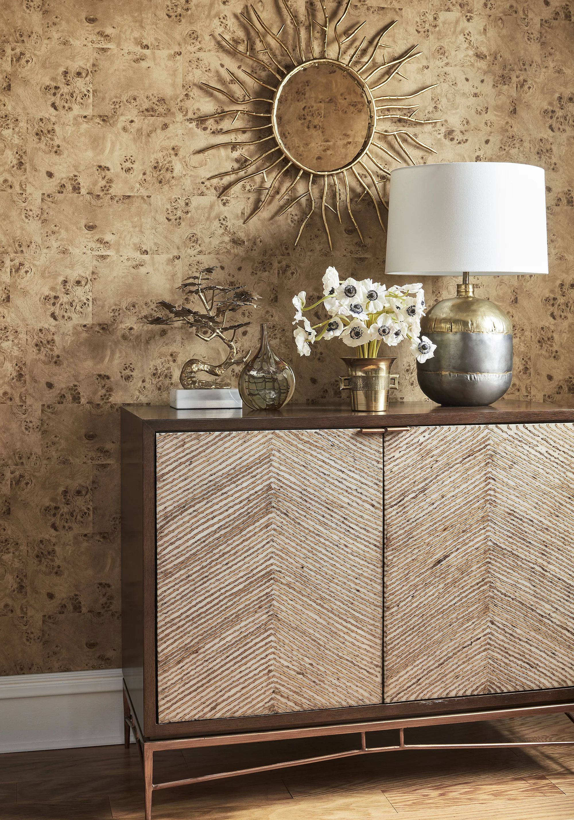 Thibaut Burlwood Block in Natural (T272)