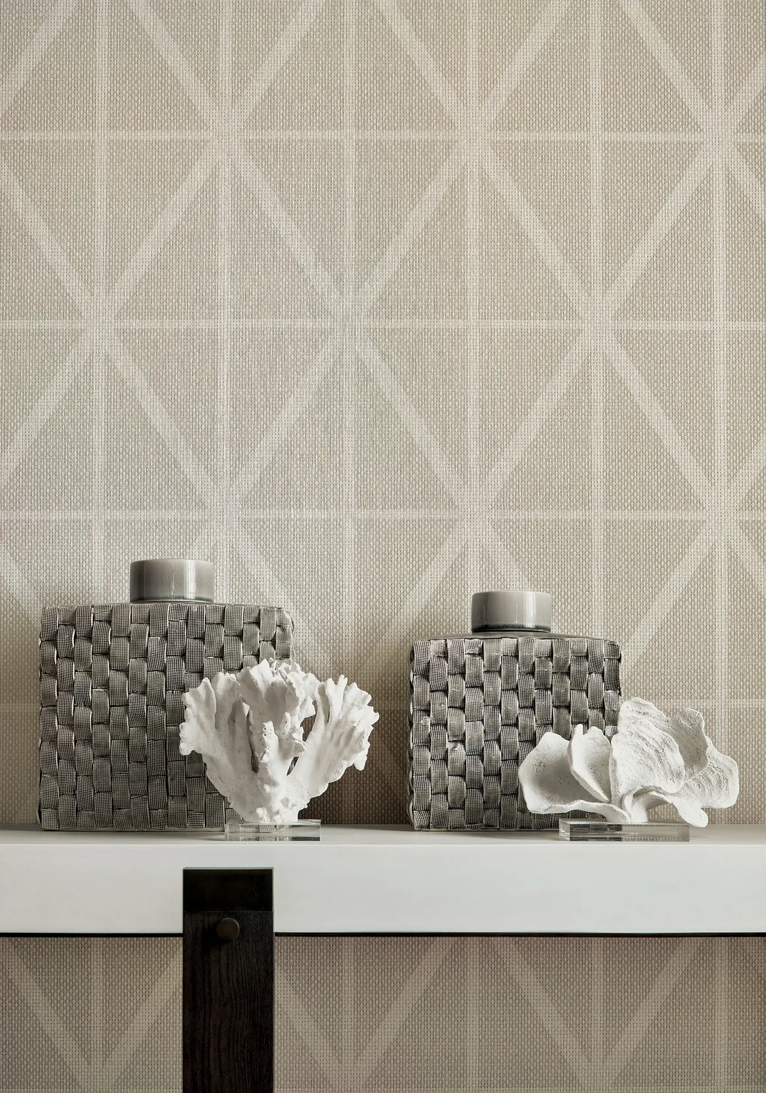 Thibaut Cafe Weave Trellis in Putty (T359)