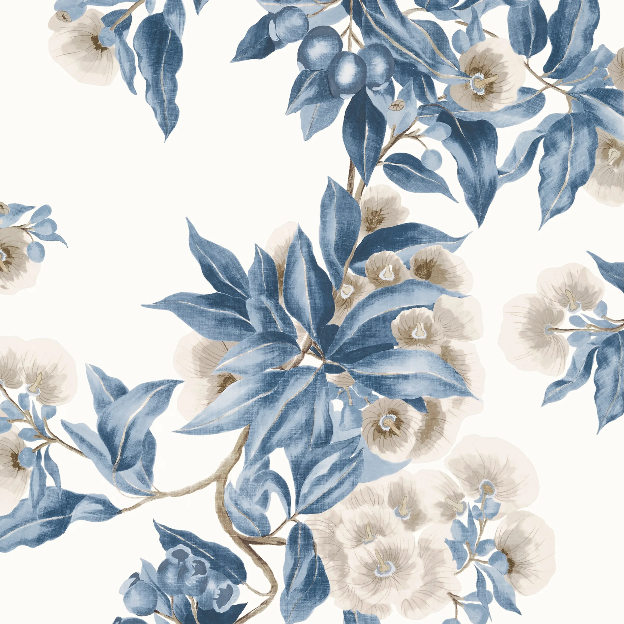 Anna French Camellia Garden in Navy and Linen (AT24553)
