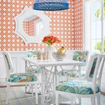 T15818 | Canary Trellis - Coral Thibaut Canary Trellis in Coral (T15818)