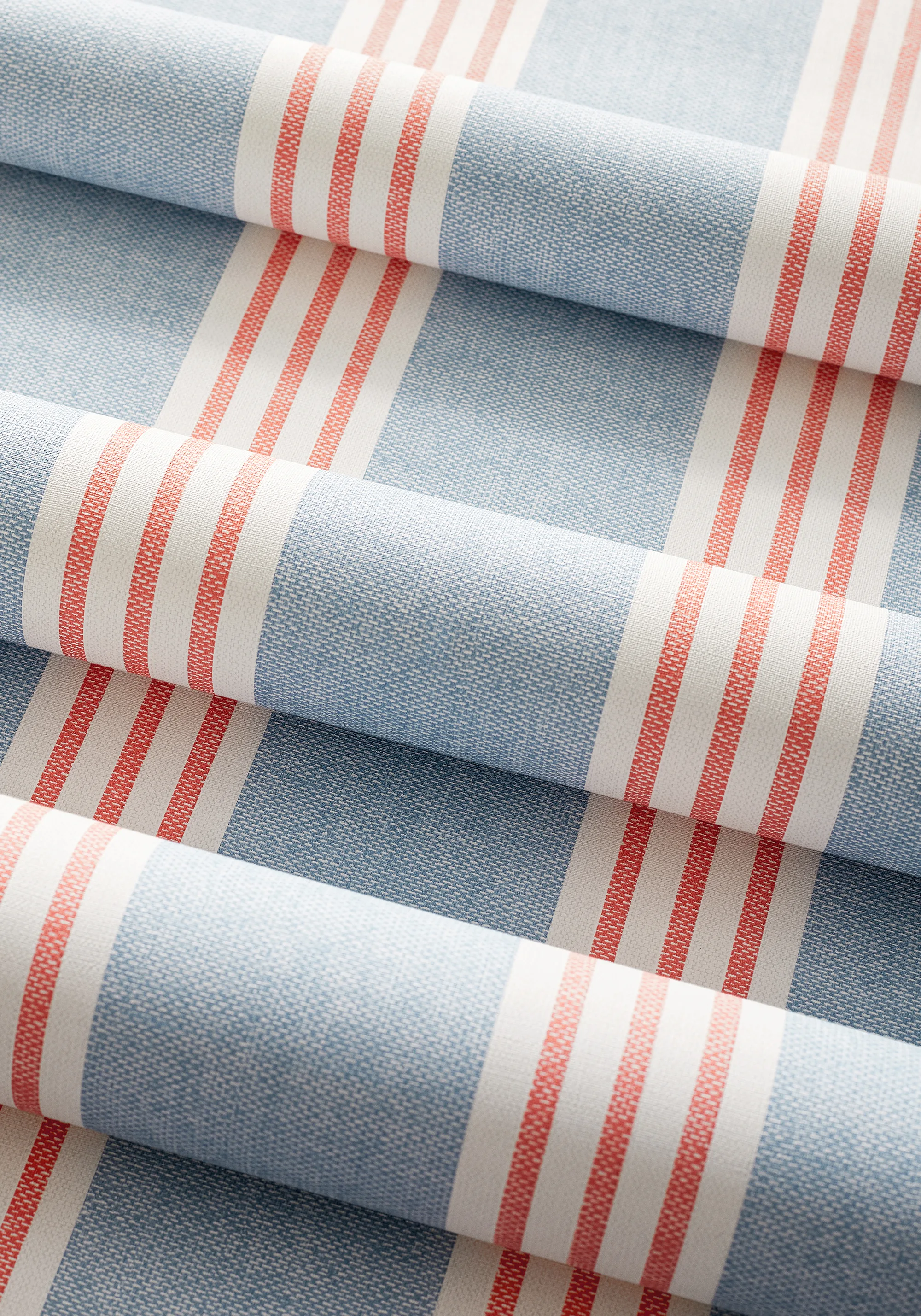T13362 | Canvas Stripe - Blue and Coral Thibaut Canvas Stripe in Blue and Coral (T13362)
