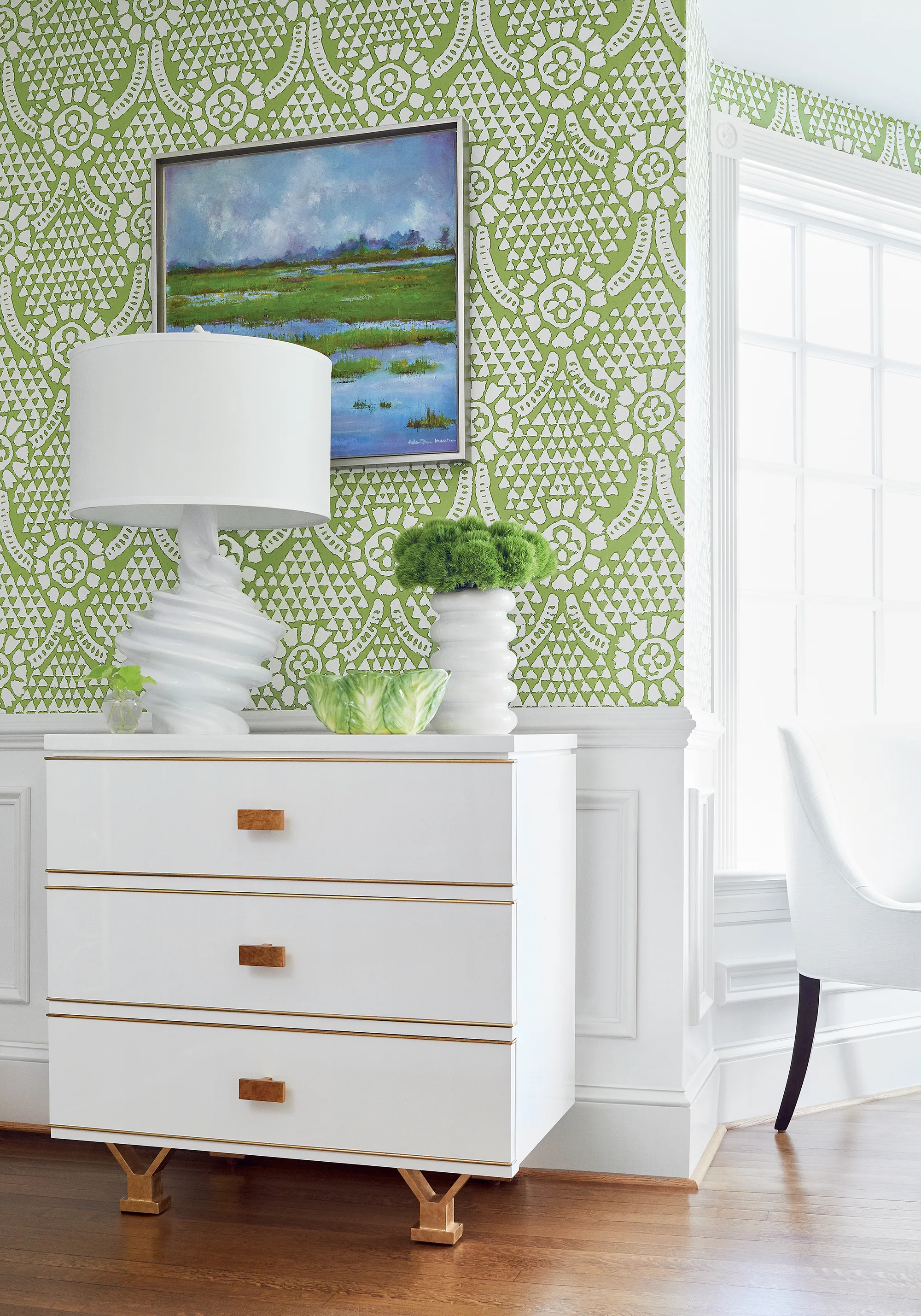 T14318 | Chamomile - Green Thibaut Chamomile in Green (T14318)