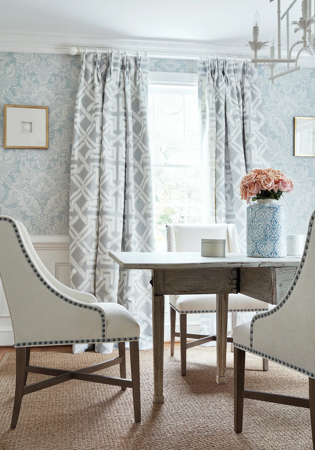Thibaut Chardonnet Damask in Aqua (T72585)