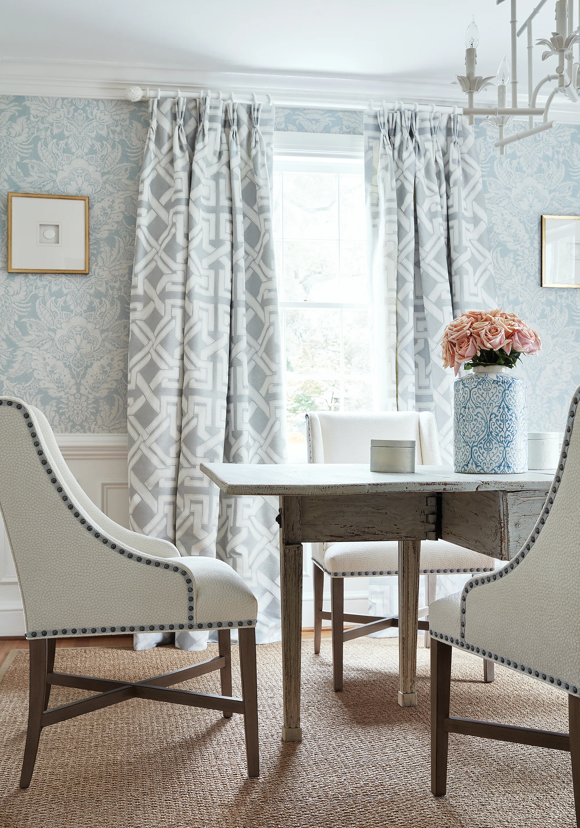Thibaut Chardonnet Damask in Aqua (T72585)