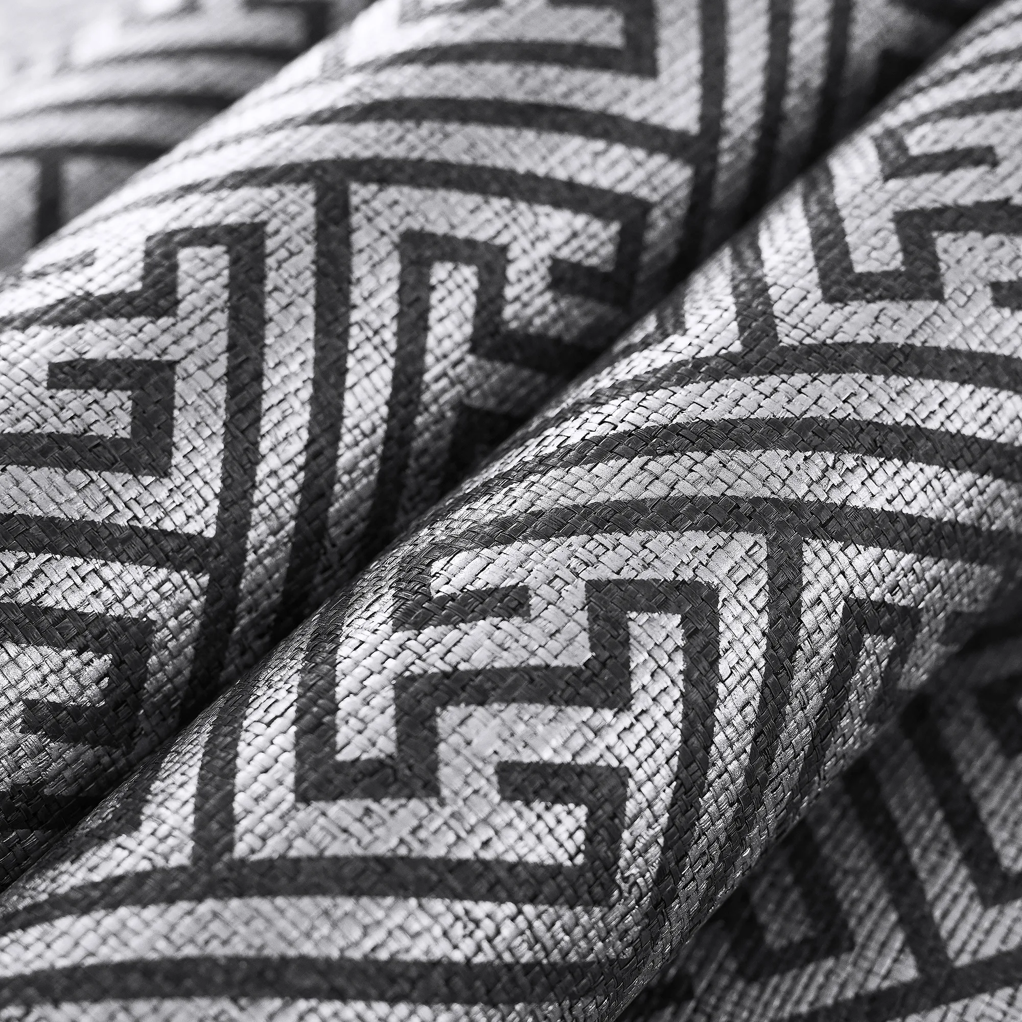AT9842 | Charlotte Raffia - Black and Metallic Silver Anna French Charlotte Raffia in Black and Metallic Silver (AT9842)