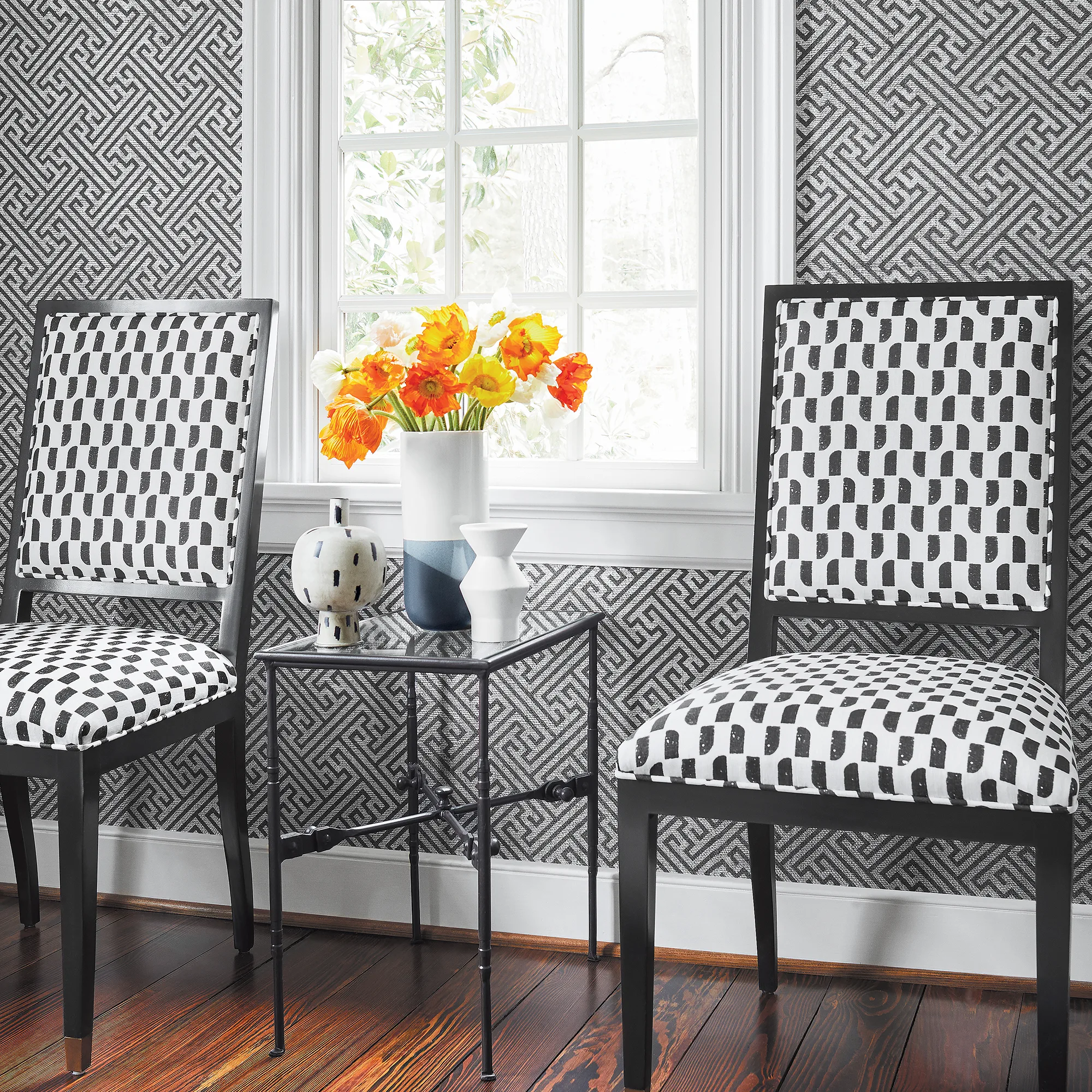 AT9842 | Charlotte Raffia - Black and Metallic Silver Anna French Charlotte Raffia in Black and Metallic Silver (AT9842)