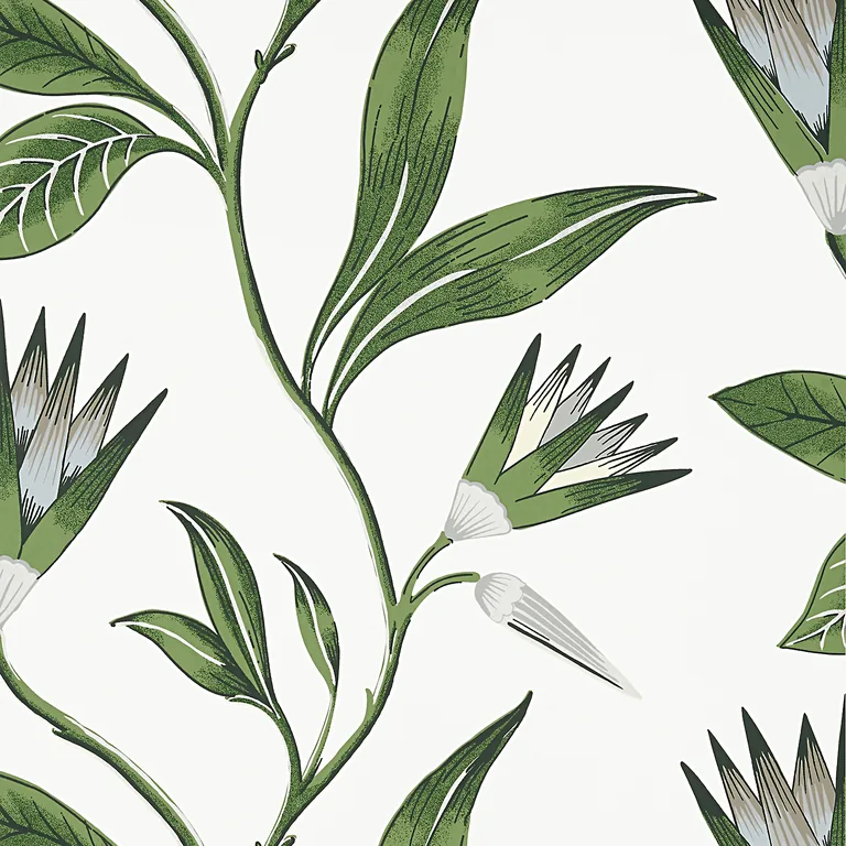Anna French Cleo Vine in Green and White (AT9622)