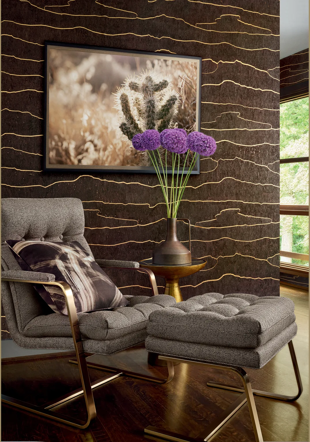 Thibaut Cloud Mosaic in Gold Bark (T24407)