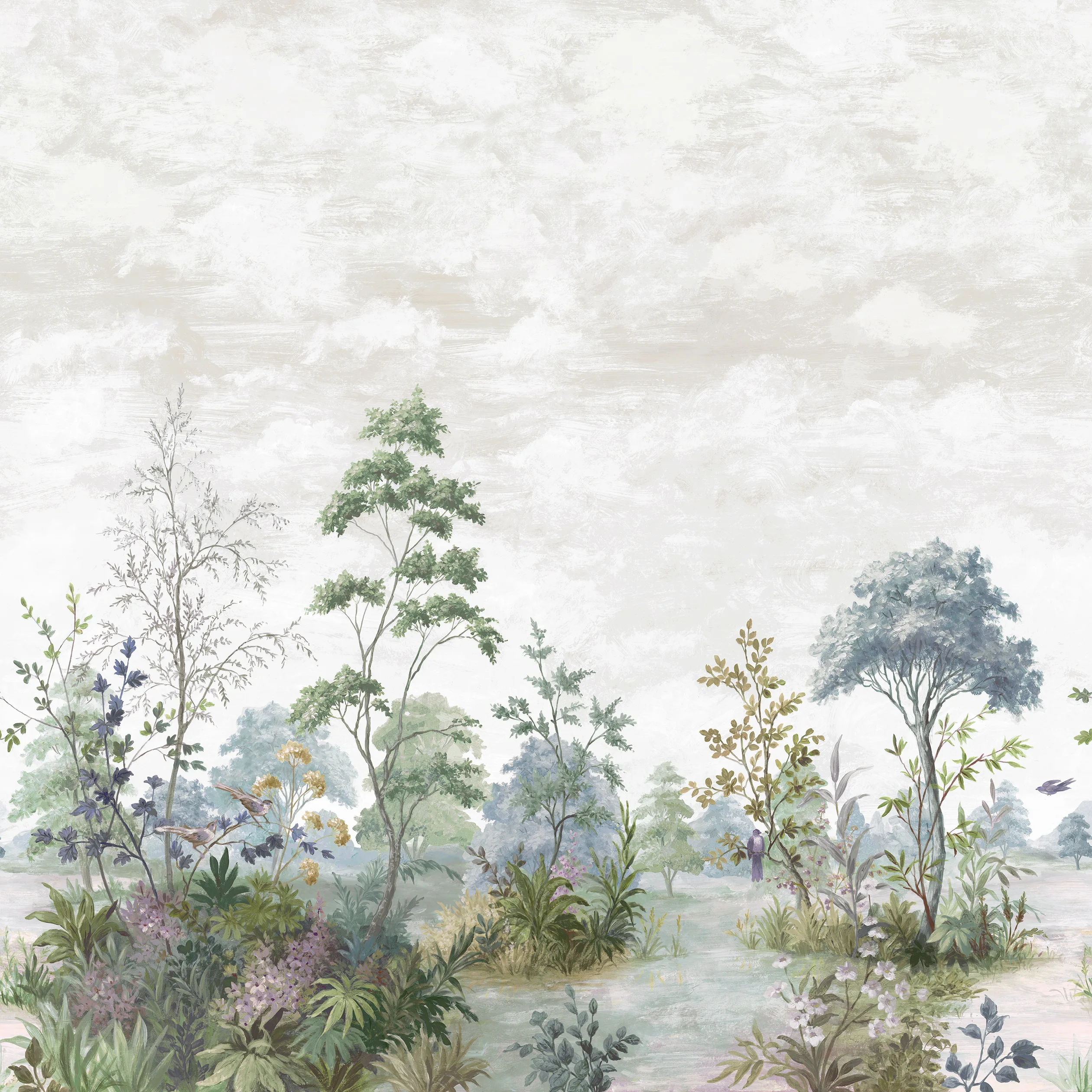 ATM16154 | Cumbria Mural – Pale Blue and Green on Pearl