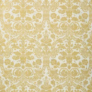 Thibaut Curtis Damask in Metallic Gold on White (T89116)