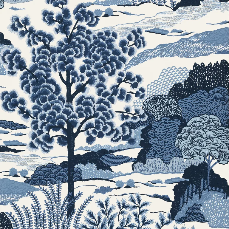 Thibaut Daintree in Blue on White (T85044)