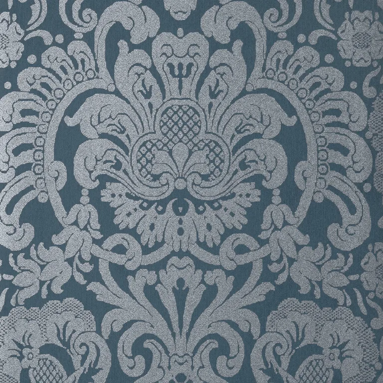 Thibaut Dorian Damask in Navy (T89107)