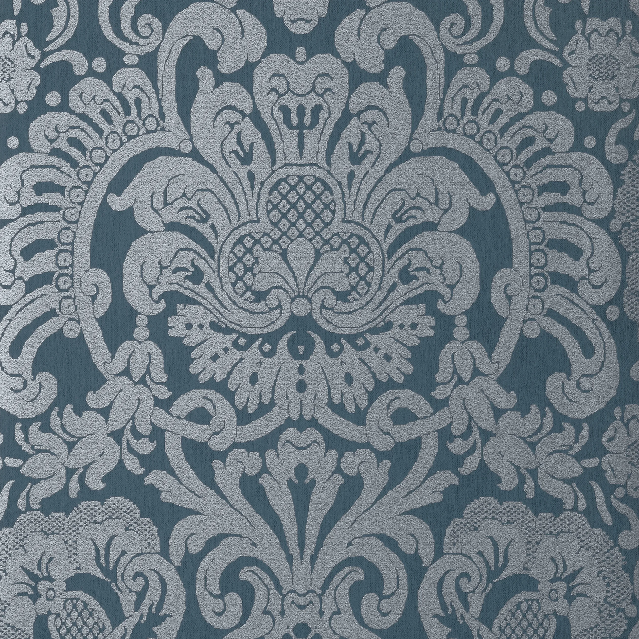 Thibaut Dorian Damask in Navy (T89107)