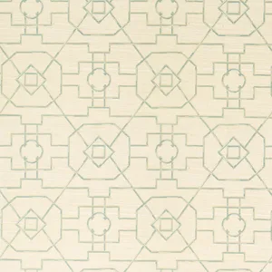 Thibaut East Gate in Cream and Aqua (T41152)