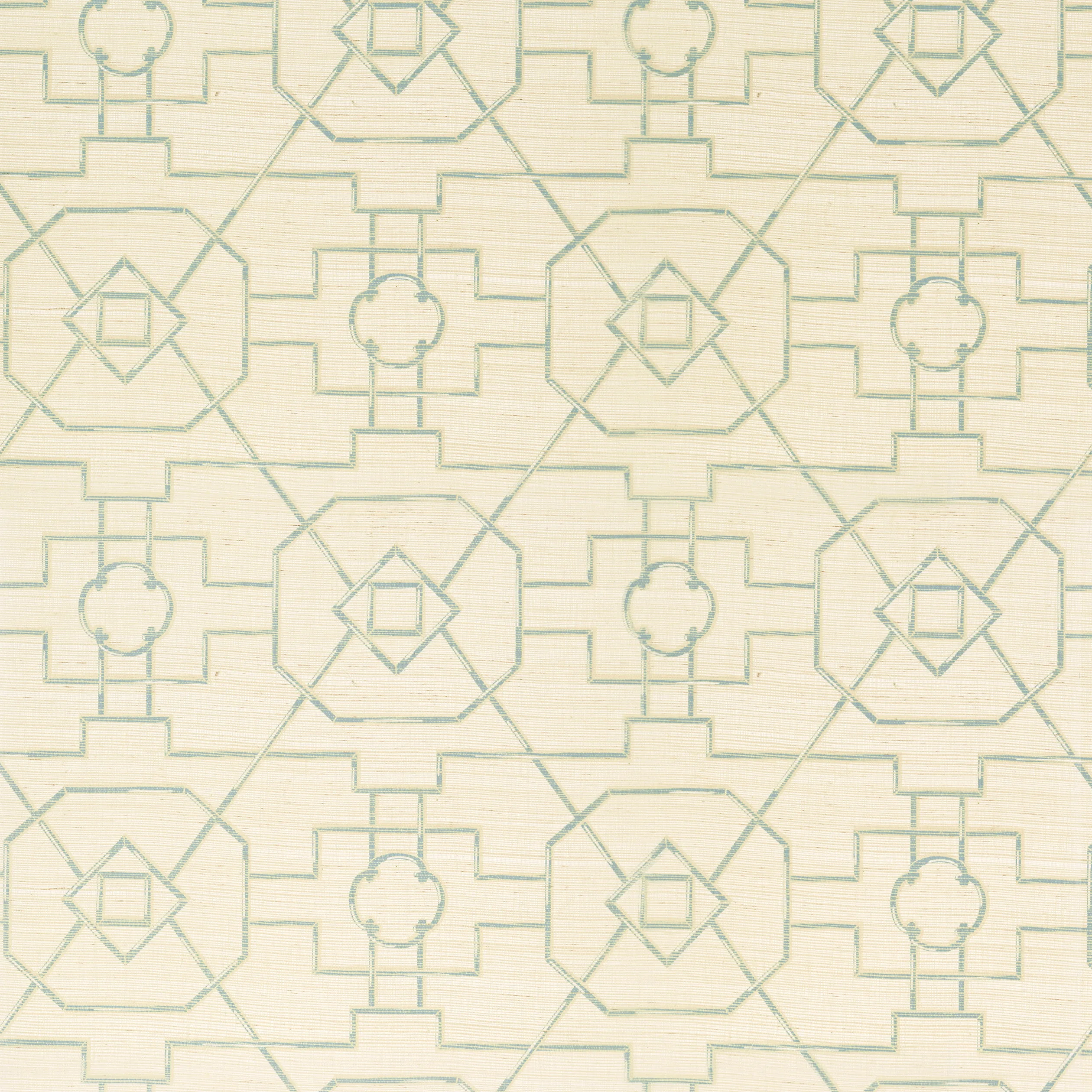 Thibaut East Gate in Cream and Aqua (T41152)