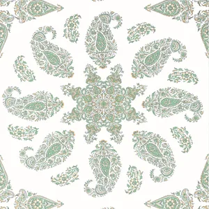 Thibaut East India in Green and White (T36442)