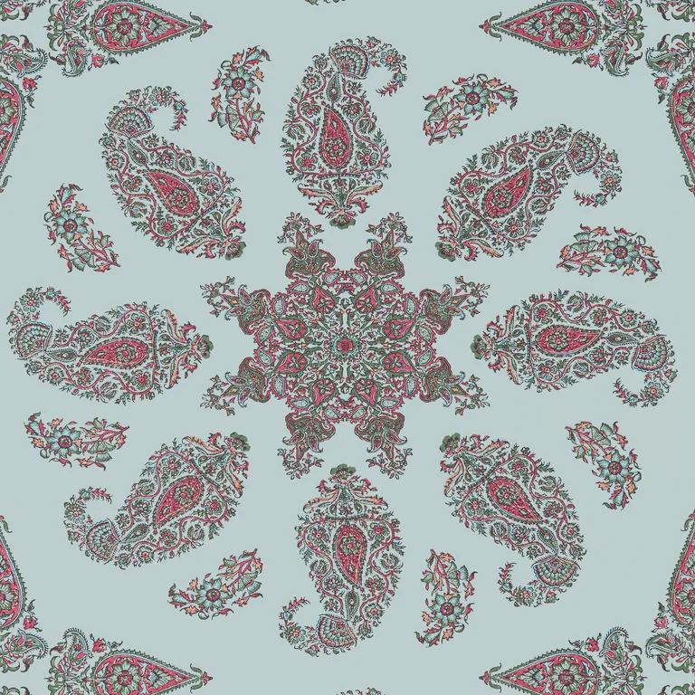 Thibaut East India in Raspberry and Teal (T36431)