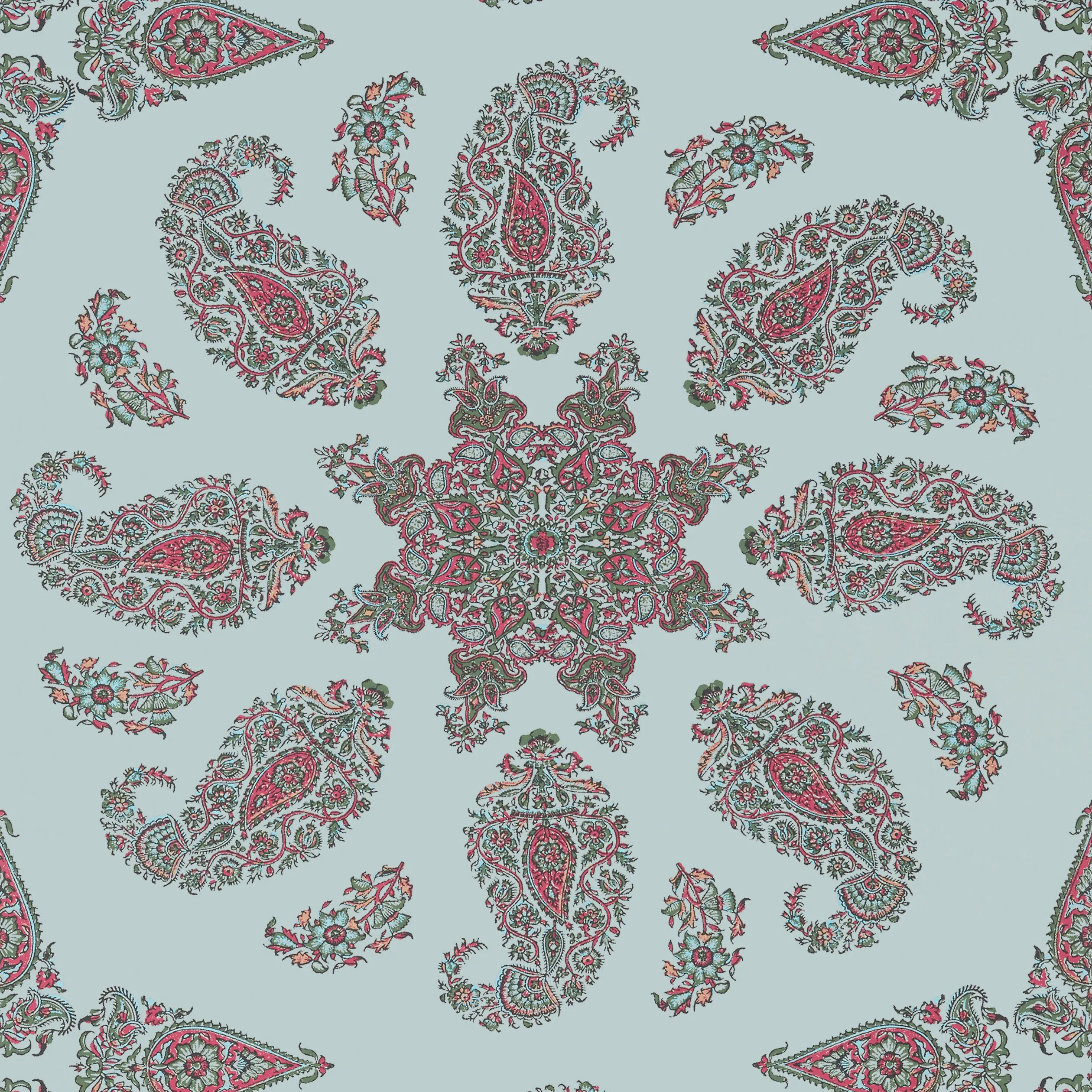 T36431 | East India – Raspberry and Teal