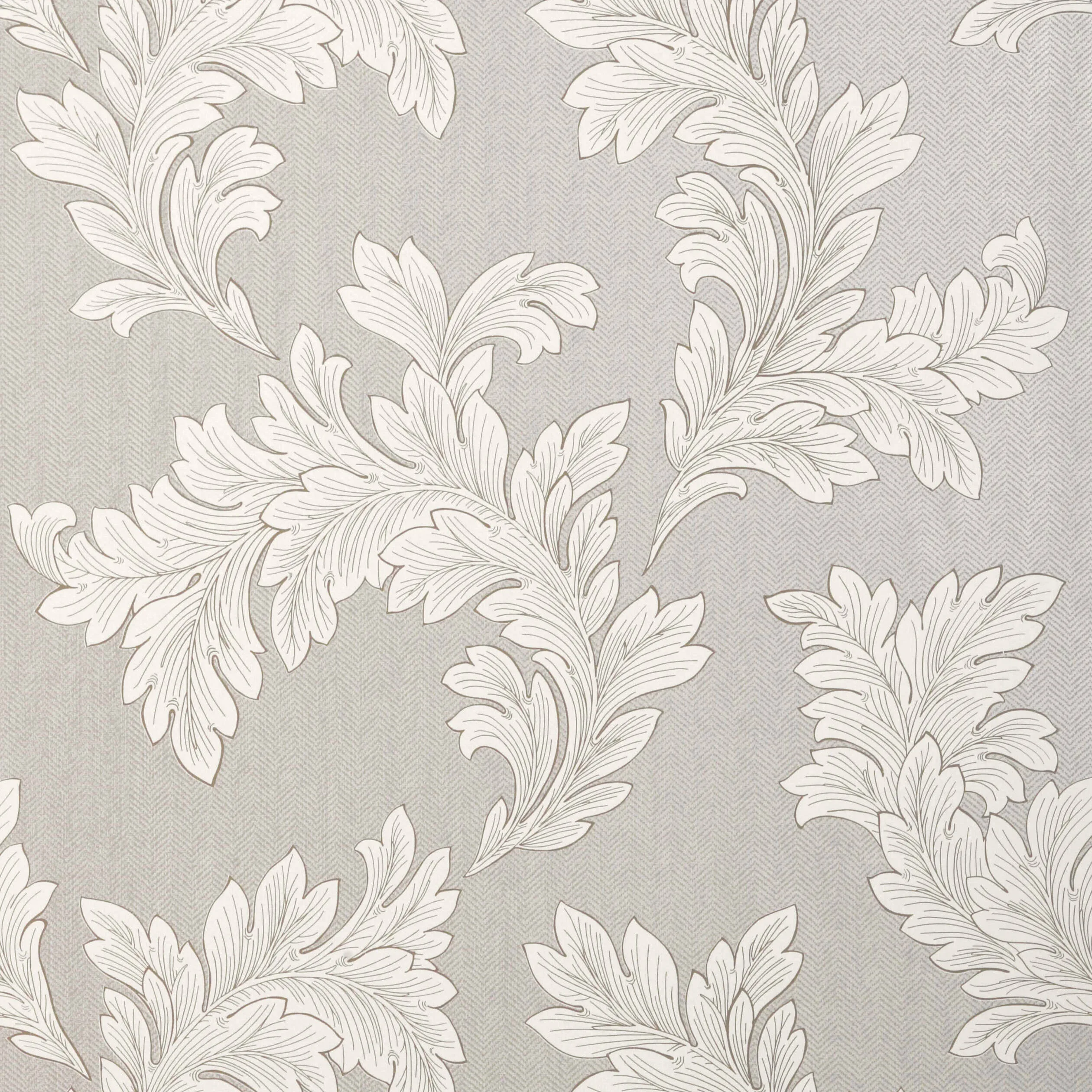 Thibaut Eland Acanthus in Grey on Metallic Silver (T1057)