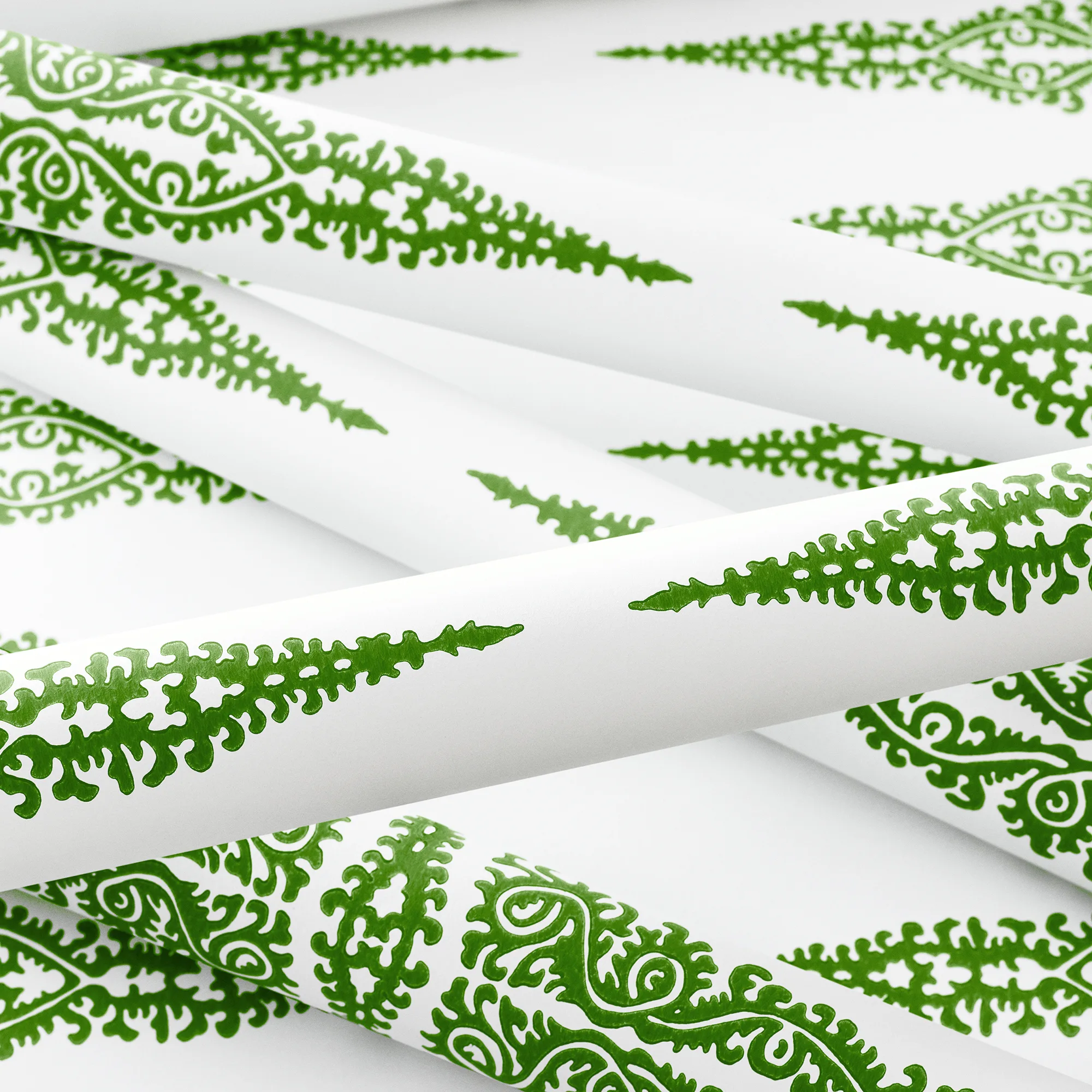 Anna French Ellery Stripe in Kelly on White (AT24546)